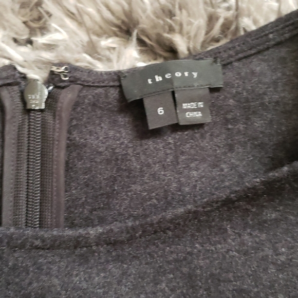 THEORY WOOL CHARCOAL DRESS SZ 6 - Picture 6 of 9